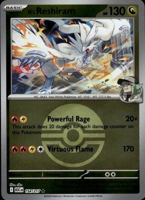 N's Reshiram (Poke Ball) 154/217 Ascended Heroes Ungraded