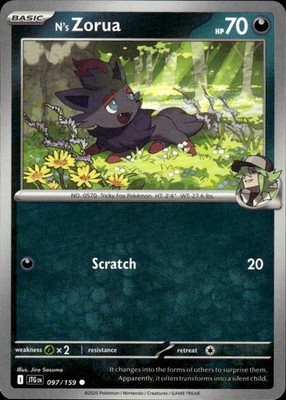 N's Zorua 097/159 Journey Together Ungraded