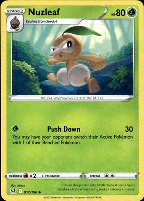 Nuzleaf 012/196 Lost Origin Ungraded