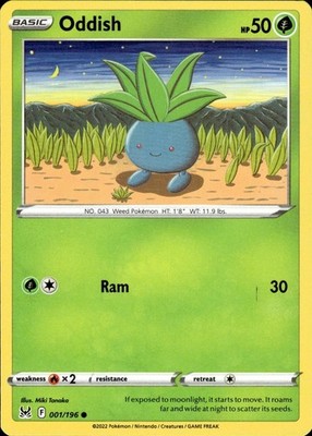 Oddish 001/196 Lost Origin Ungraded