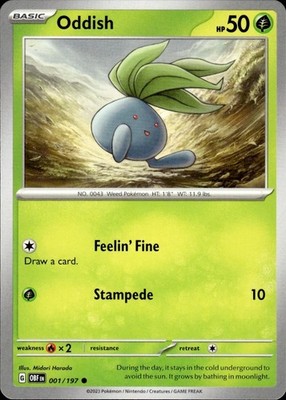 Oddish 001/197 Obsidian Flames Ungraded