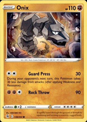 Onix 138/264 Fusion Strike Ungraded