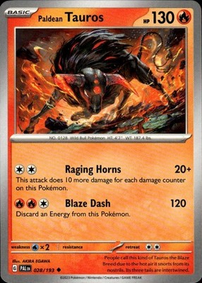 Paldean Tauros 028/193 Paldea Evolved Ungraded