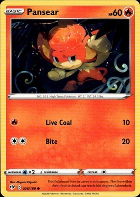 Pansear 026/189 Darkness Ablaze Ungraded