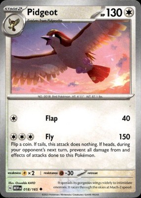 Pidgeot 018/165 151 Ungraded