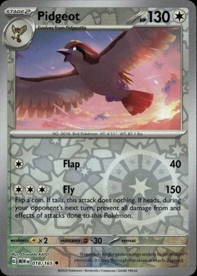 Pidgeot 018/165 151 Ungraded