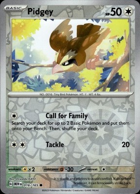 Pidgey 016/165 151 Ungraded