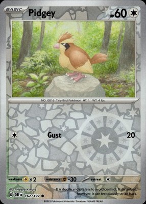 Pidgey 162/197 Obsidian Flames Ungraded