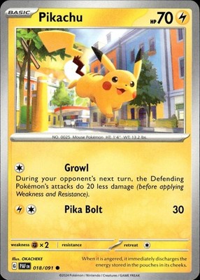 Pikachu 018/091 Paldean Fates Ungraded