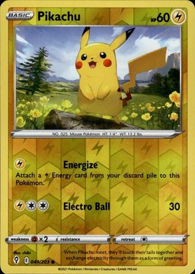 Pikachu 049/203 Evolving Skies Ungraded