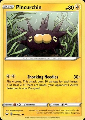 Pincurchin 077/202 Sword & Shield Ungraded