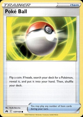 Poke Ball 137/159 Crown Zenith Ungraded