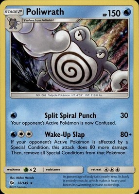 Poliwrath 32/149 SM Base Set Ungraded