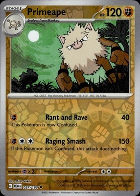 Primeape 057/165 151 Ungraded