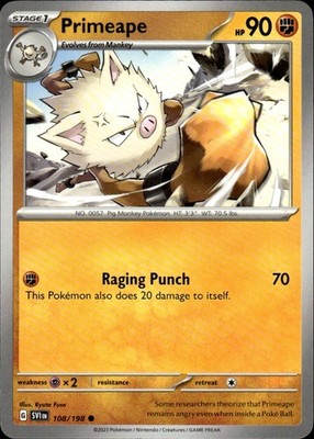Primeape 108/198 Scarlet & Violet Ungraded