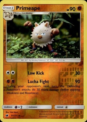 Primeape 51/111 Crimson Invasion Ungraded