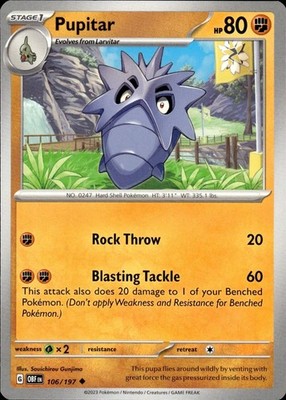 Pupitar 106/197 Obsidian Flames Ungraded