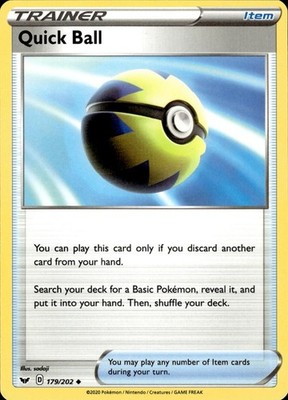 Quick Ball 179/202 Sword & Shield Ungraded