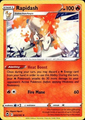Rapidash 022/195 Silver Tempest Ungraded