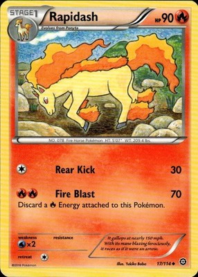 Rapidash 17/114 Steam Siege Ungraded