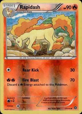 Rapidash 17/114 Steam Siege Ungraded