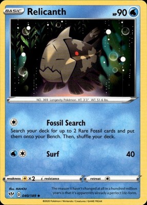 Relicanth 040/189 Darkness Ablaze Ungraded