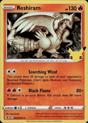Reshiram 002/025 Celebrations Ungraded
