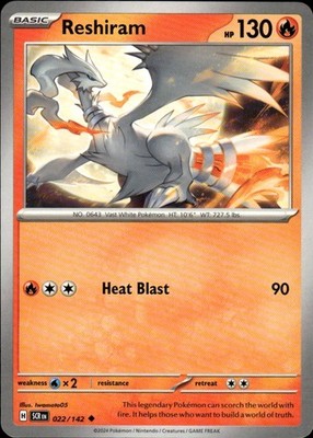 Reshiram 22/142 Stellar Crown Ungraded