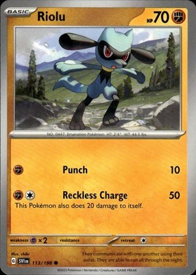 Riolu 113/198 Scarlet & Violet Ungraded
