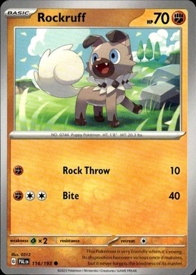 Rockruff 116/193 Paldea Evolved Ungraded