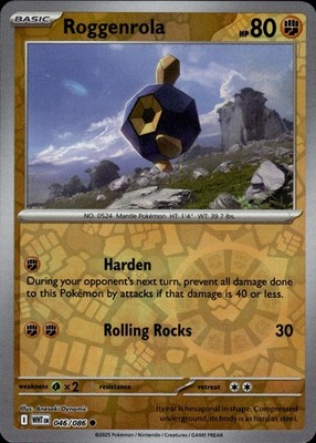 Roggenrola 046/086 SV: White Flare Ungraded