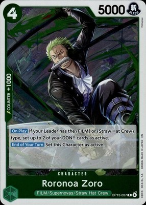 Roronoa Zoro OP13-037 Carrying On His Will Ungraded