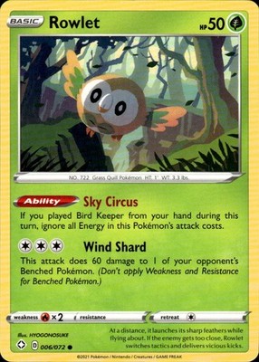 Rowlet 006/072 Shining Fates Ungraded