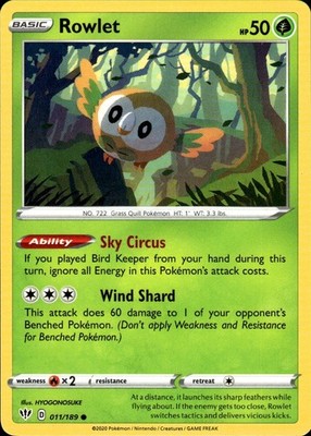 Rowlet 011/189 Darkness Ablaze Ungraded