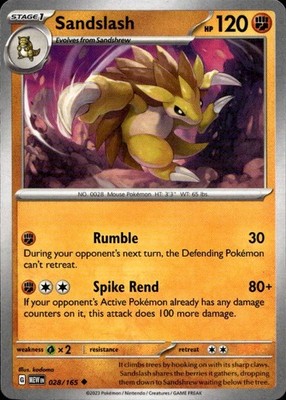 Sandslash 028/165 151 Ungraded