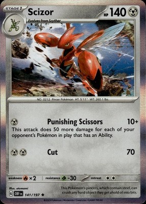Scizor 141/197 Obsidian Flames Ungraded
