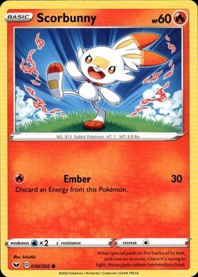 Scorbunny 030/202 Sword & Shield Ungraded