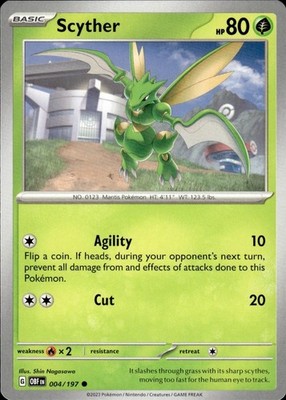 Scyther 004/197 Obsidian Flames Ungraded