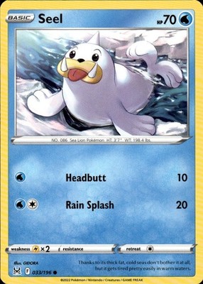Seel 033/196 Lost Origin Ungraded