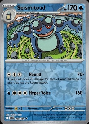 Seismitoad 021/086 Black Bolt Ungraded