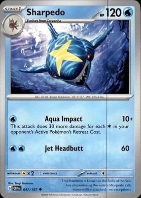Sharpedo 047/197 Obsidian Flames Ungraded