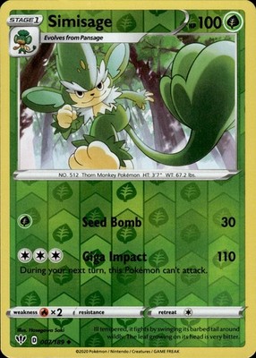 Simisage 007/189 Darkness Ablaze Ungraded