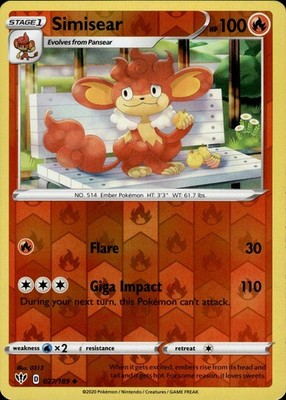 Simisear 027/189 Darkness Ablaze Ungraded