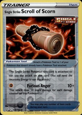 Single Strike Scroll of Scorn 133/163 Battle Styles Ungraded