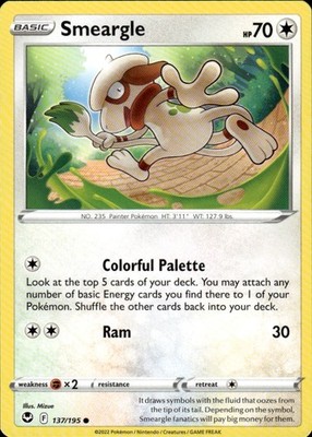 Smeargle 137/195 Silver Tempest Ungraded