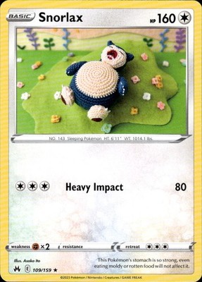 Snorlax 109/159 Crown Zenith Ungraded