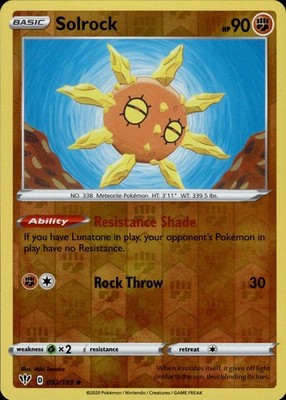 Solrock 092/189 Darkness Ablaze Ungraded