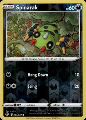 Spinarak 043/072 Shining Fates Ungraded