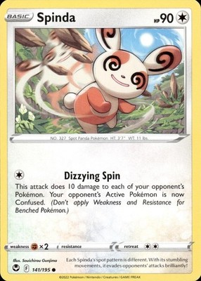 Spinda 141/195 Silver Tempest Ungraded