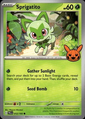 Sprigatito 012/193 Trick or Trade BOOster 2024 Ungraded